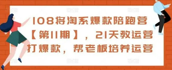 108将淘系爆款陪跑营【第11期】，21天教运营打爆款，帮老板培养运营