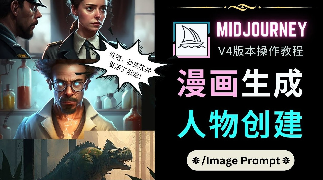 Midjourney V4版本操作教程：2个简单参数，完成漫画生成，人物创建