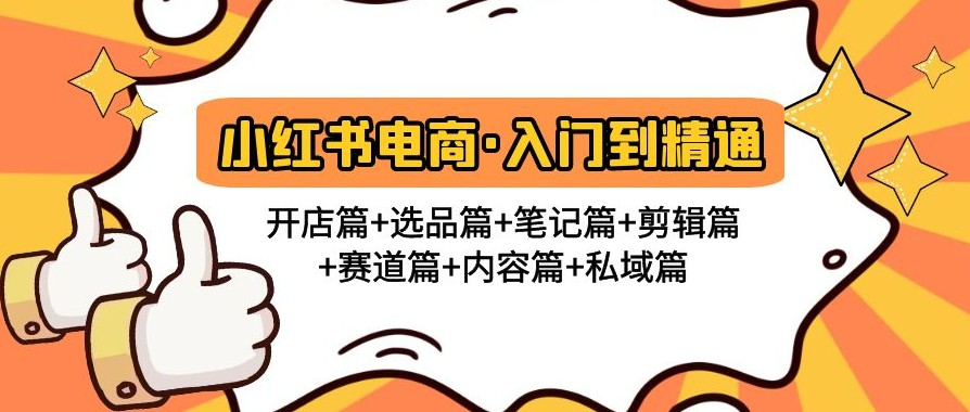 小红书电商入门到精通 开店篇+选品篇+笔记篇+剪辑篇+赛道篇+内容篇+私域篇