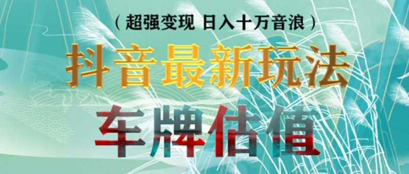 抖音最新无人直播变现直播车牌估值玩法项目 轻松日赚几百+【详细玩法教程】