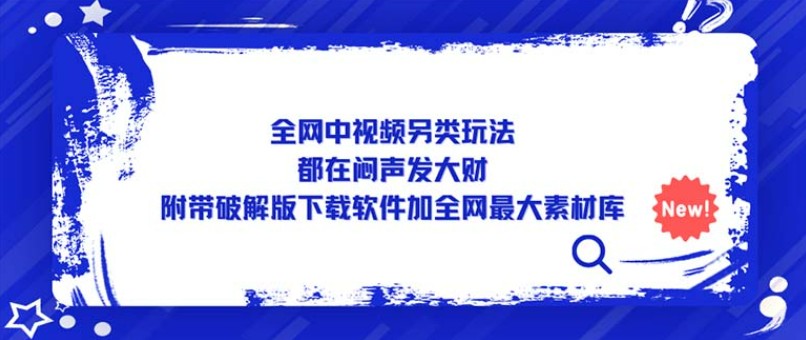 全网中视频另类玩法，都在闷声发大财，附带破解版下载软件加全网最大素材库