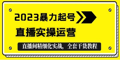 2023暴力起号+直播实操运营，全套直播间精细化实战，全套干货教程！